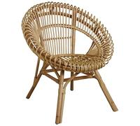 AUBRY GASPARD Fauteuil Rotin Naturel 46 x 66 x 80 cm | Hauteur Assise 42 cm - Extérieur Compatible - Empilable Léger - Patine Naturellement - Entretien Facile - Livré Monté