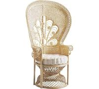 AUBRY GASPARD - Fauteuil Rotin Emmanuelle - Rotin Naturel - Garniture Kapok - Tissu Coton - Dimensions 105x74x150 cm - Hauteur Assise 48 cm - Confort Élégance - Poids 9 kg - Design Unique Salon