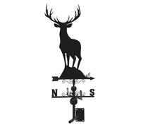 AUBRY GASPARD - Girouette Cerf en Fer Forgé - Noir - Dimensions 115 x 47 x 47 cm - Décoration Jardin Résistante - Livré en Kit avec Notice - Design Moderne pour Mesure du Vent - Poids 5 kg