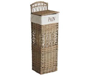 AUBRY GASPARD - Hûche à Pain Osier Vieilli - 25x22x77 cm - Poids 1,50 kg - Jute Intérieur - Élégance Naturelle Conservation du Pain - Style Rustique Authentique