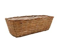 AUBRY GASPARD - Jardinière en Osier Brut 50X16X15 cm avec Doublure en Plastique - Idéale pour Fleurs et Plantes - Esthétique Naturelle et Rustique - Couleur Beige - Taille 50X16X15 cm