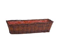 AUBRY GASPARD - Jardinière en Osier Brut 50X16X15 cm avec Doublure en Plastique - Idéale pour Fleurs et Plantes - Esthétique Naturelle et Rustique - Couleur Beige - Taille 50X16X15 cm