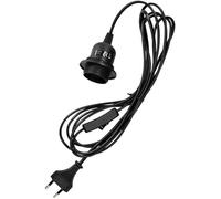 AUBRY GASPARD - Kit Électrique pour Lampe à Poser - Plastique - Câble Noir 200 cm - Compatible Ampoule E27 - Certifié CE - Inclus Interrupteur - Léger 0.21 kg - Idéal pour Création Lampe Personnalisée