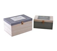 Aubry Gaspard Lot de 2 Boîtes de Rangement Bois Laqué Signature Collection | 2 boîtes gigognes de 2 tailles · Collection The Signature · Rangement cuisine, salon, bureau · Esprit rétro élégant