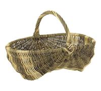 AUBRY GASPARD - Lot de 2 Paniers Bourguignons en Osier Brut - Naturel et Blanc - Fabrication Artisanale - Petit 35 x 25 x 10 cm - Grand 43 x 29 x 14 cm - Rangement Rustique et Élégant pour Maison
