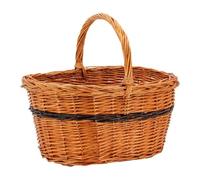 AUBRY GASPARD - Lucette en Osier Buff - Panier De Rangement Artisanal 40X31X21-36 cm - Bord Natté - Écologique et Unique - Idéal pour Jouets et Vêtements - Couleur : Buff - Taille : 40X31X21-36 cm
