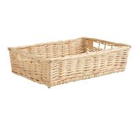 AUBRY GASPARD - Manne en Osier Naturel avec Passe-Main - Panier Seul - 60 x 40 x 14 cm - Fabrication Artisanale - Idéal pour Rangement Intérieur - Léger et Pratique - Vendue sans sangle