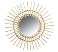 AUBRY GASPARD - Miroir Soleil en Rotin - Ø 55 cm - Poids 1,58 kg - Apporte Lumière et Élégance à Votre Intérieur - Design Graphique et Naturel - Idéal pour Décoration Maison Moderne et Chaleureuse