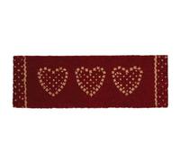 AUBRY GASPARD - Paillasson 3 Coeurs - Rouge Teinté - Coco avec Envers en Latex - Longueur 75 cm x Profondeur 25 cm x Hauteur 1.5 cm - Idéal pour Entrée de Maison - Design Élégant et Accueillant