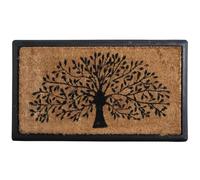 AUBRY GASPARD - Paillasson Arbre en Coco Naturel Noir - Antidérapant en Latex - Dimensions 70 x 40 x 2 cm - Motif Arbre - pour Usage Intérieur ou Extérieur - Fibre de Coco Résistante
