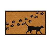 AUBRY GASPARD Paillasson Coco intérieur extérieur 75 x 45 cm Empreintes de Chat