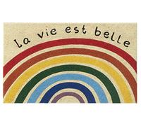 AUBRY GASPARD - Paillasson Coco Intérieur Extérieur avec Inscriptions Arc en Ciel - Envers Latexé Antidérapant - Design Charmant pour Une Entrée Accueillante - 45 x 75 cm