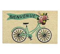 AUBRY GASPARD - Paillasson Coco Intérieur Extérieur avec Inscriptions Bienvenue Motifs Vélo - Envers Latexé Antidérapant - Design Charmant pour Une Entrée Accueillante - 45 x 75 cm