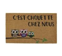 AUBRY GASPARD - Paillasson Coco Intérieur Extérieur avec Inscriptions C'est Chouette chez Nous - Envers Latexé Antidérapant - Design Charmant pour Une Entrée Accueillante - 45 x 75 cm