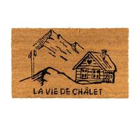 AUBRY GASPARD - Paillasson Coco Intérieur Extérieur avec Inscriptions La Vie de Chalet - Envers Latexé Antidérapant - Design Charmant pour Une Entrée Accueillante - 45 x 75 cm