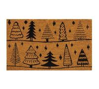 AUBRY GASPARD - Paillasson Coco Intérieur Extérieur avec Inscriptions Rangées de Sapins - Envers Latexé Antidérapant - Design Charmant pour Une Entrée Accueillante - 45 x 75 cm