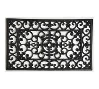 AUBRY GASPARD - Paillasson Noir en Latex Ostra - Rectangulaire - Dimension 75 x 45 x 1.5 cm - Design Ajouré - Anti-dérapant - Idéal pour Entrée Intérieure et Extérieure - Poids Léger 2,06 kg