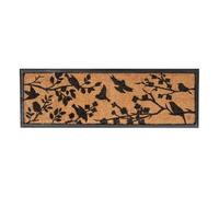 AUBRY GASPARD - Paillasson Oiseaux en Coco Naturel Noir - Antidérapant en Latex - Dimensions 120 x 40 x 2 cm - Motif Arbre - pour Usage Intérieur ou Extérieur - Fibre de Coco Résistante