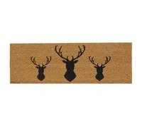 AUBRY GASPARD - Paillasson XXL Coco 3 Cerfs - Coco Naturelle et Latex - 120x40x1.5 cm - Antidérapant - Design Élégant Entrée - Intérieur/Extérieur - Entretien Facile