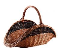 AUBRY GASPARD - Panier À Bûches en Osier Buff et Brut - Anse Renforcée Fil Galva - Design Élégant - Capacité Généreuse - Idéal pour Cheminée et Rangement - 65 cm - Couleur Buff - Taille 65 cm