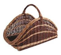 AUBRY GASPARD - Panier à Bûches Osier Brut et Buff - 65x43x39 cm - Poids 2 kg - Idéal Stockage Bois - Design Naturel et Élégant - Finition Soignée pour Résistance et Durabilité