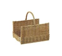 Aubry Gaspard Panier à bûches Osier Buff Grand modèle Avec anse 50×38×50 cm Léger et robuste