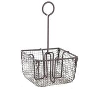 AUBRY GASPARD - Panier à Condiments en Grillage Vieilli - Métal - Design Rustique - Parfait pour Rangement de Cuisine - Idéal pour Épices et Sauces - Compact et Pratique pour Cuisine Organisée