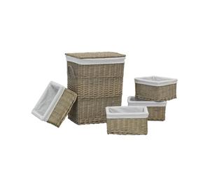 Aubry gaspard Panier à linge + 4 corbeilles - Gris