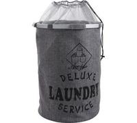 AUBRY GASPARD - Panier à Linge Laundry - Deluxe Laundry Service - Tergal et Aluminium - Doublure en Polyester - Dimensions 40 x 40 x 55 cm - Léger et Pratique Pour Rangement Linge Maison