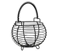 AUBRY GASPARD - Panier À Œufs en Métal Noir avec Anse Mobile - Diamètre 14 cm - Hauteur Ajustable 11-19 cm - Design Élégant et Pratique - Idéal pour Cuisine et Rangement - Noir - Ø14 H11-19