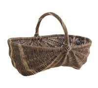 AUBRY GASPARD - Panier Bourguignon Osier Brut/Blanc - 43x29x14-27 cm - Traditionnel Rustique - Idéal Rangement Élégant - Fabrication Artisanale - Léger Pratique Usage Quotidien