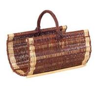 Panier à buches osier brut et blanc PBU1070