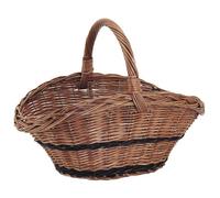 AUBRY GASPARD - Panier Design en Osier Buff - Avec 2 Liserets Noirs - Longueur 48 cm, Profondeur 33 cm - Idéal pour Cueillette ou Décoration Intérieure - Structure Robuste et Élégante