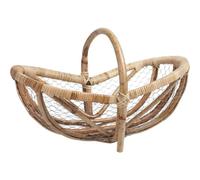 AUBRY GASPARD - Panier en Rotin et Grillage - Grande Capacité - Dimensions 49 x 27 x 30 cm - Léger 0,75 kg - Idéal Cueillette et Stockage Polyvalent - Transport Facile - Stockage Optimal Sans Humidité
