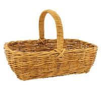 AUBRY GASPARD - Panier Rectangulaire en Poelet Naturel - Longueur 45 cm x Largeur 30 cm x Hauteur 14-30 cm - Anse Renforcée pour Transport Facile - Idéal pour Courses et Rangement