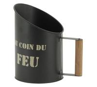 AUBRY GASPARD - Pelle à Pellets Métal Noir Au Coin du Feu - Finition Laquée - Poignée Bois 4 x 10 cm - 13 x 13 x 20 cm - Livrée Montée - Poids 0,31 kg - Design Ergonomique pour Poêle à Granulés