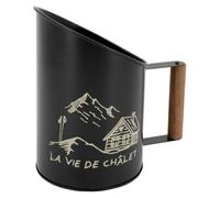 AUBRY GASPARD - Pelle à Pellets Métal Noir Chalet - Finition Laquée - Poignée Bois 4 x 10 cm - 13 x 13 x 20 cm - Livrée Montée - Poids 0,31 kg - Design Ergonomique pour Poêle à Granulés