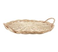 AUBRY GASPARD - Plateau À Fromage en Osier Blanc Ø50 H4-8 - Élégant et Naturel - Idéal pour Fromages - Fruits et Charcuteries - Facile À Nettoyer - Couleur : Osier Blanc - Taille : 50 cm