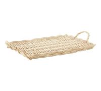AUBRY GASPARD - Plateau À Fromage en Osier Blanc Naturel 35x24x4-8 cm - Élégant et Durable - Idéal pour Fromages - Fruits et Charcuteries - Facile À Entretenir - Couleur Osier Blanc