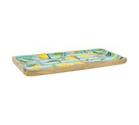 AUBRY GASPARD - Plateau en Bois de Manguier et Résine - Décor Citron - Idéal pour Cuisine et Arts de la Table - Parfait pour Présentation et Service - Élégant pour Usage Quotidien