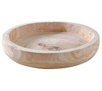 AUBRY GASPARD - Plateau Rond en Bois de Paulownia - Ø 25 cm x Hauteur 5 cm - Multifonction Plateau ou Dessous d'Assiette - Léger et Élégant - Poids 0,40 kg - Idéal pour Cuisine et Arts de la Table