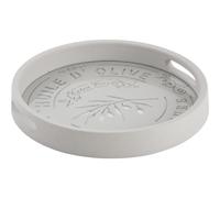 AUBRY GASPARD - Plateau Rond en Bois et Verre - Ø 30 cm x Hauteur 4 cm - Design Moderne et Élégant - Idéal pour Présentation et Service - Parfait pour Décoration de Table et Usage Quotidien
