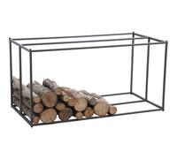 AUBRY GASPARD - Porte-Bûches Horizontal en Métal Gris - Longueur 100 x Largeur 50 x Hauteur 50 cm - Espacement des Barres 25 cm - À Monter Soi-Même - Stockage Pratique du Bois - Kit Complet Inclus