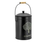 AUBRY GASPARD Pot à Compost en Métal Noir avec Filtre Charbon