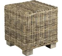 AUBRY GASPARD - Pouf Carré en Poelet Gris - Dimensions 43 x 43 x 47 cm - Élégant et Solide - Idéal pour Salon ou Chambre - Design Tendance et Confortable - Facile à Entretenir pour Usage Quotidien