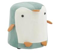 AUBRY GASPARD - Pouf Pingouin en Velours Vert Ø28 H32 - Design Élégant et Confortable pour Salon - Siège D'Appoint - Repose-Pieds - Facile À Déplacer - Vert - Ø28 cm