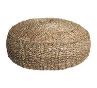 AUBRY GASPARD - Pouf Rond en Jonc de Mer - Finition Naturelle - Garni de Fibres Naturelles - Ø 60 cm x Hauteur 20 cm - Poids 8 kg - Idéal pour Petits Espaces - Fabrication Artisanale et