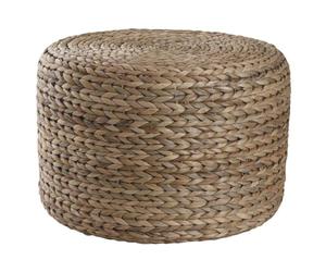AUBRY GASPARD - Pouf Rond Jacinthe d'eau Naturel Ø45x30 cm - Solide et Polyvalent - Supporte jusqu'à 80 kg - Idéal Repose-Pieds ou Table Basse - Entretien Facile