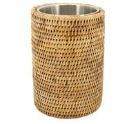 AUBRY GASPARD - Rafraichisseur en Rotin Naturel - Inox avec Bac Amovible - Dimensions 14 x 20 cm - Idéal pour Cuisine et Arts de la Table - Design Élégant pour Garder Vos Boissons Fraîches