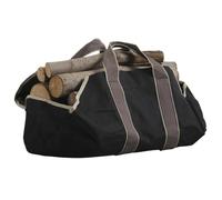 AUBRY GASPARD - Sac à Bûches 100% Polyester - Noir Marron - Dimensions 72 x 24 x 61 cm - Housse de Rangement à Pression Incluse - Résistant - Conçu pour Grandes Bûches - Pratique et Esthétique